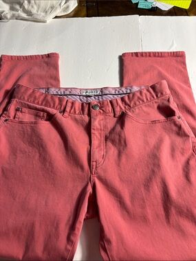 Peter Millar Pink/Coral Straight-Leg Jeans